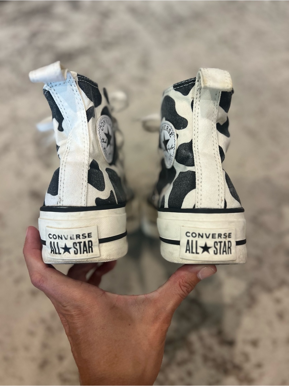 Converse Women’s Black & White Cow Print Sneakers- Size 6 - Picture 8 of 10